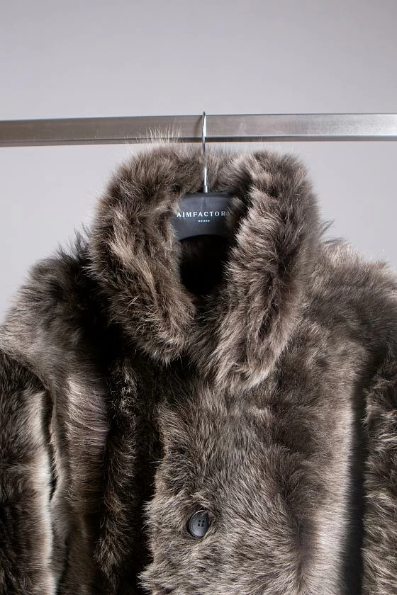Шуба двусторонняя Oversize Молочный шоколад