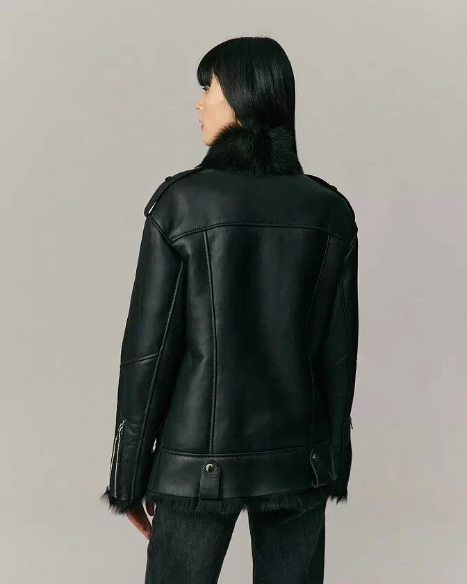 Дубленка удлинённая Oversize Чёрный