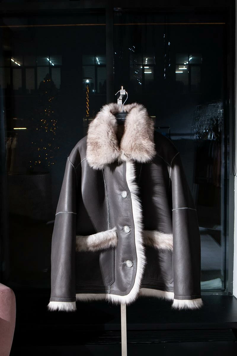 Шуба двусторонняя Oversize Melange - 7