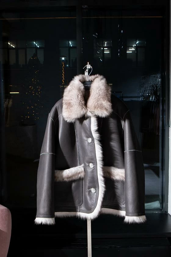 Шуба двусторонняя Oversize Melange