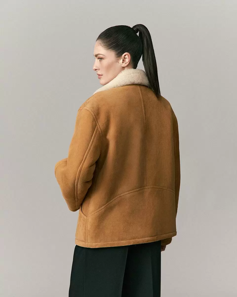 Дубленка Boho в замше Camel - 6