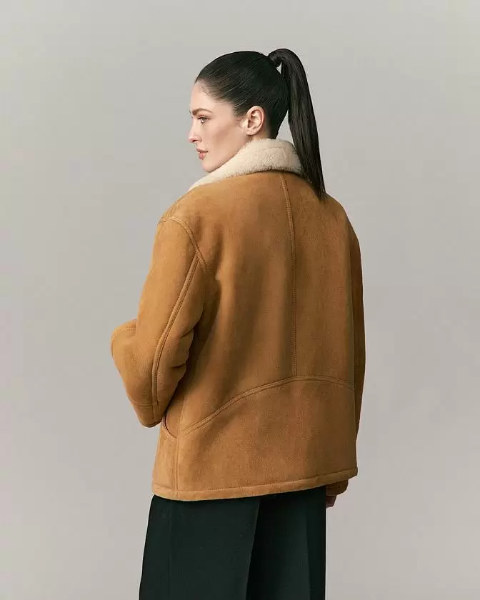 Дубленка Boho в замше Camel
