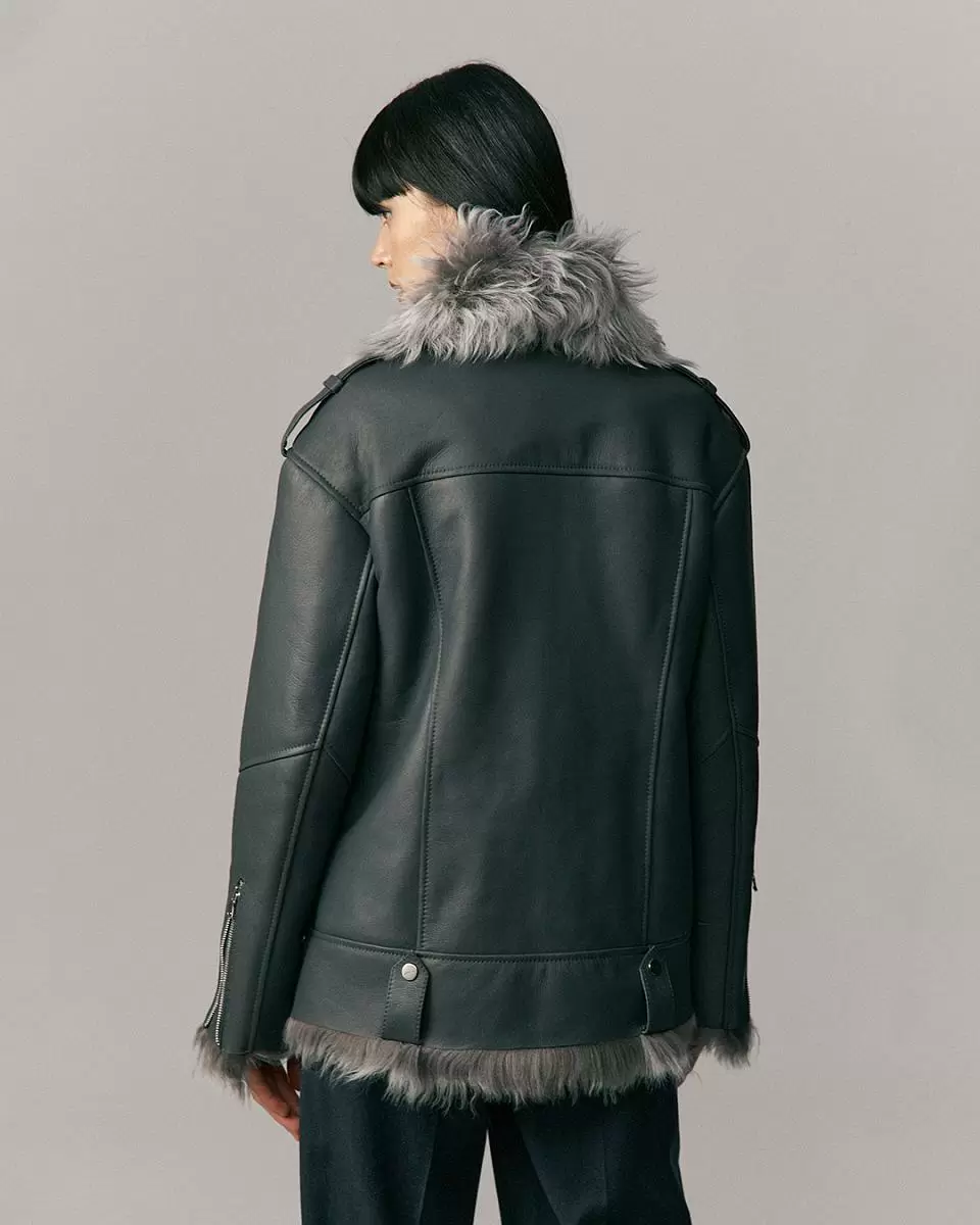 Дубленка удлинённая Oversize Графит - 4