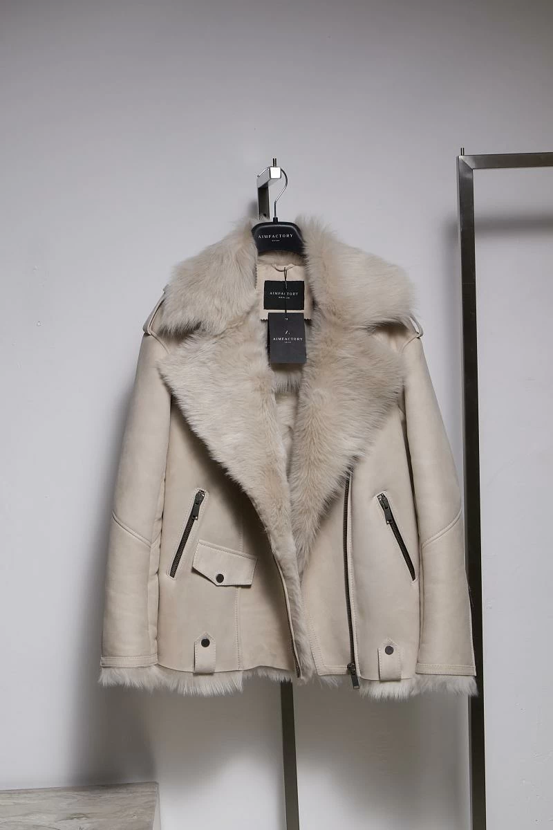 Дубленка удлинённая Oversize Ivory - 6