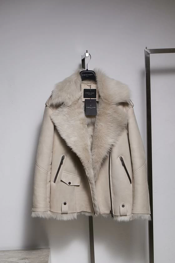 Дубленка удлинённая Oversize Ivory
