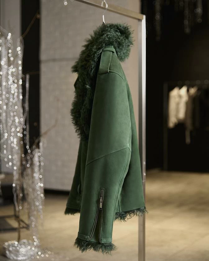 Дубленка Oversize Малахит