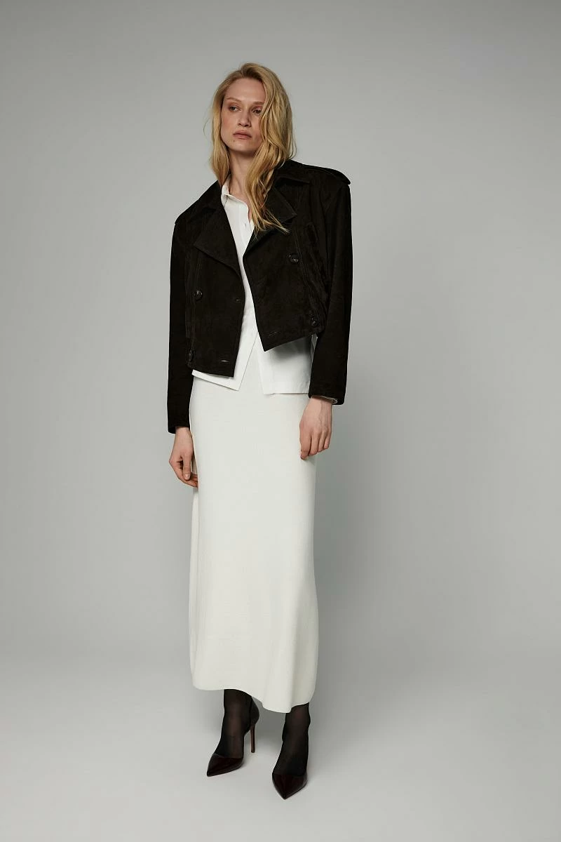 Бомбер в замше Шоколад - 3