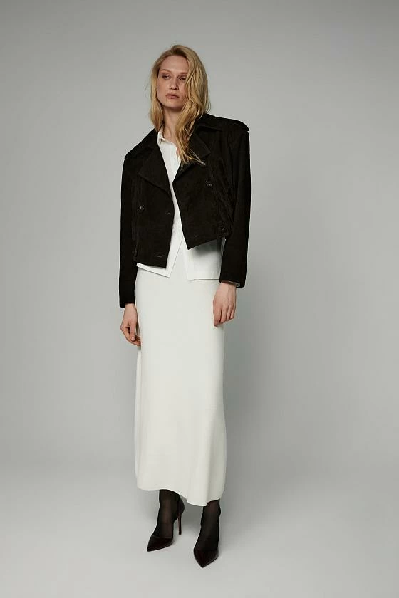 Бомбер в замше Шоколад