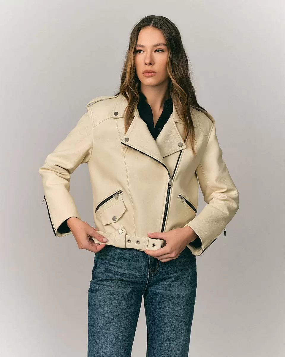 Косуха Mini Oversize Texture Кремовый - 4