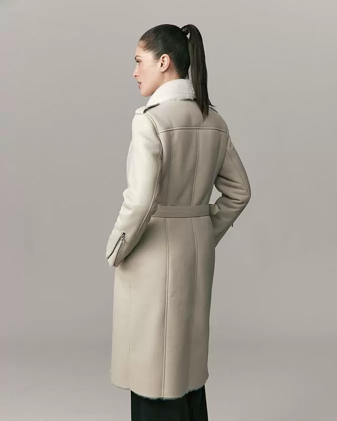 Дубленка-пальто Classic Слоновая кость
