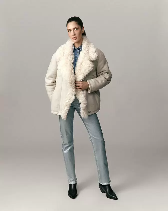 Дубленка Boho Топлёное молоко