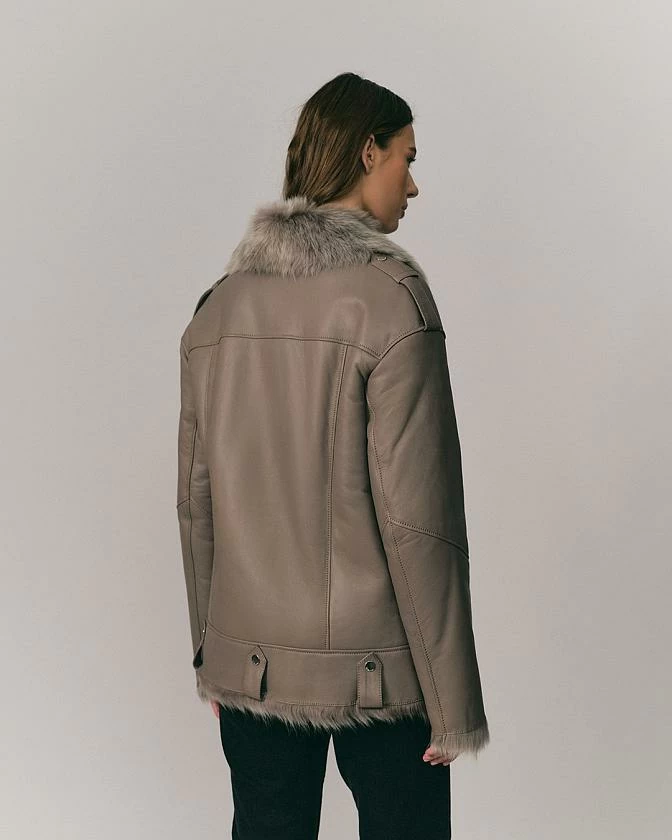 Дубленка удлинённая Oversize Корица
