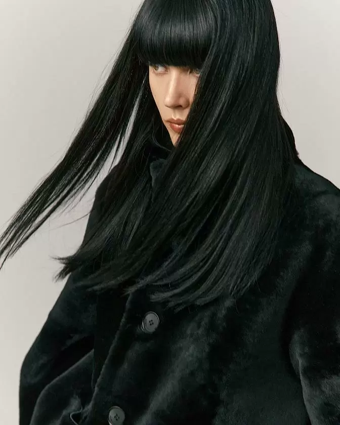 Двусторонняя дубленка на пуговицах Oversize Чёрный
