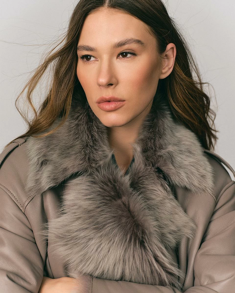 Дубленка удлинённая Oversize Корица - 3