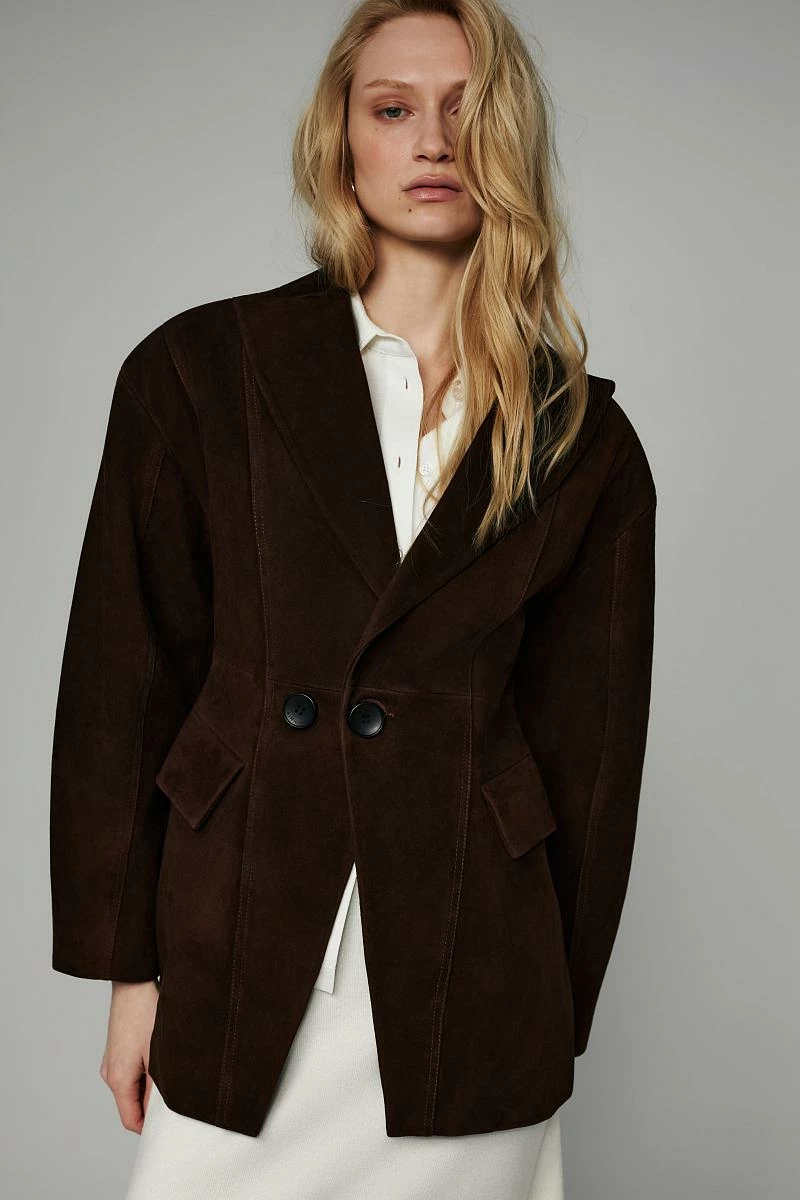 Жакет в замше Шоколад - 2