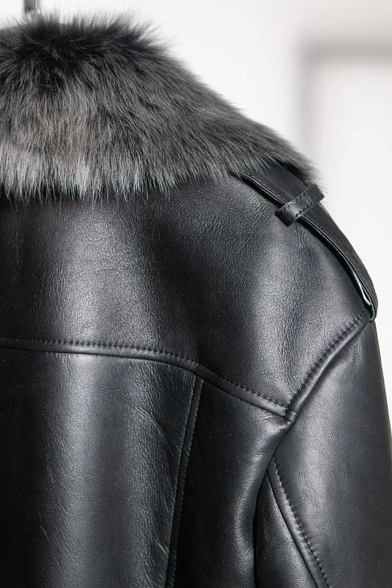Дубленка удлинённая Oversize Чёрный Brisa