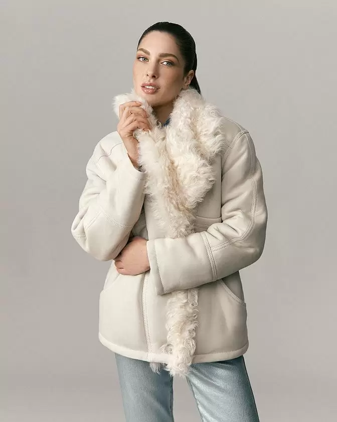 Дубленка Boho Топлёное молоко