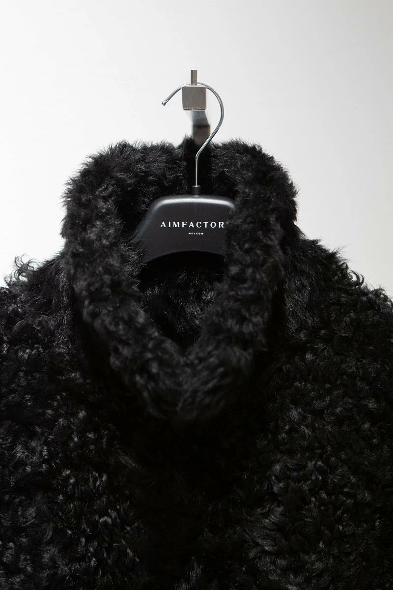 Шуба двусторонняя Oversize Черный - 2