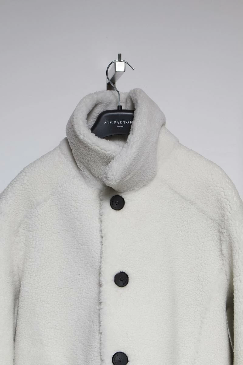 Шуба двусторонняя Oversize Черный с белым - 6