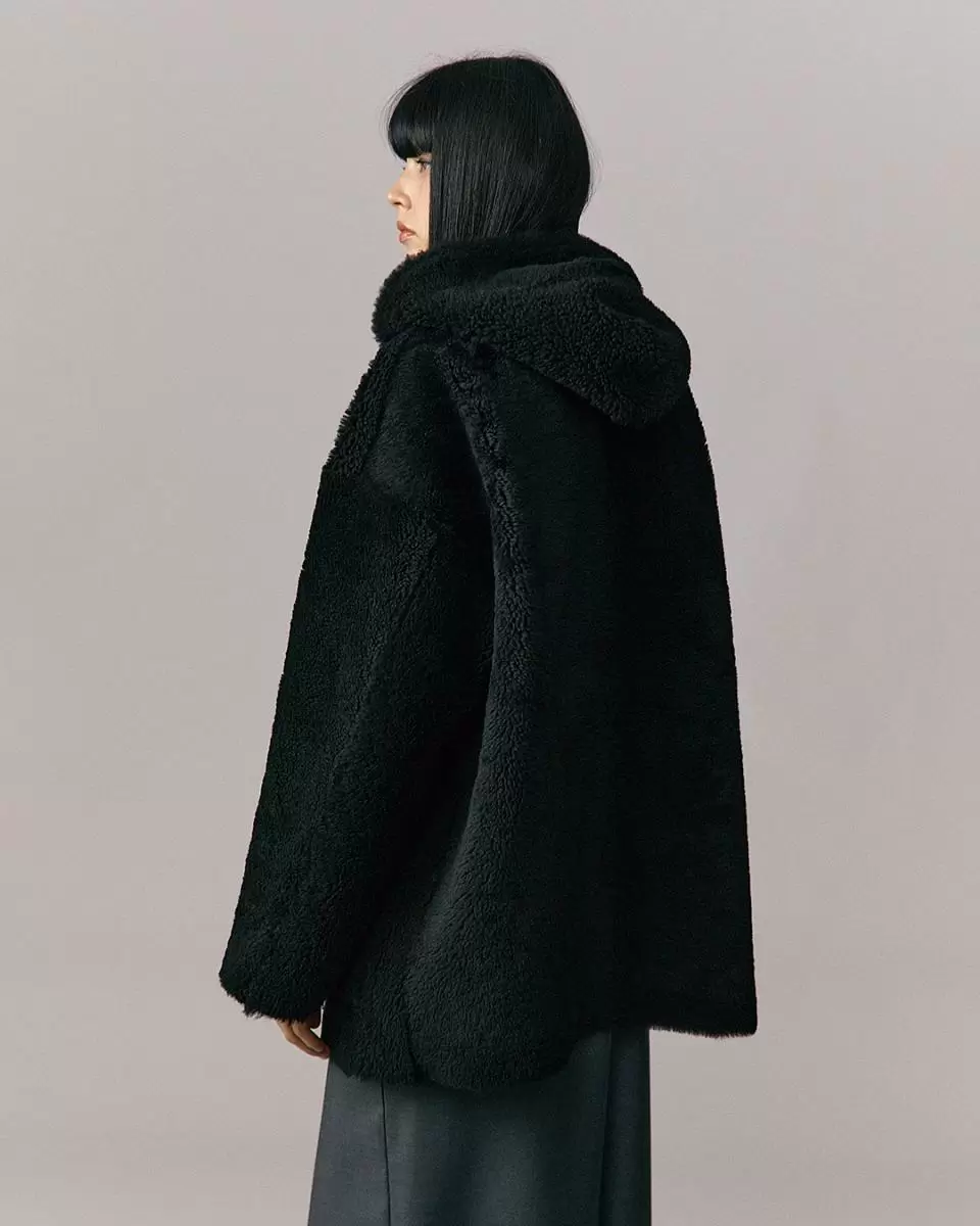 Дубленка двусторонняя Hoodie Чёрный - 6