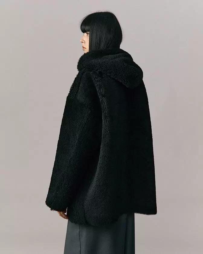 Дубленка двусторонняя Hoodie Чёрный