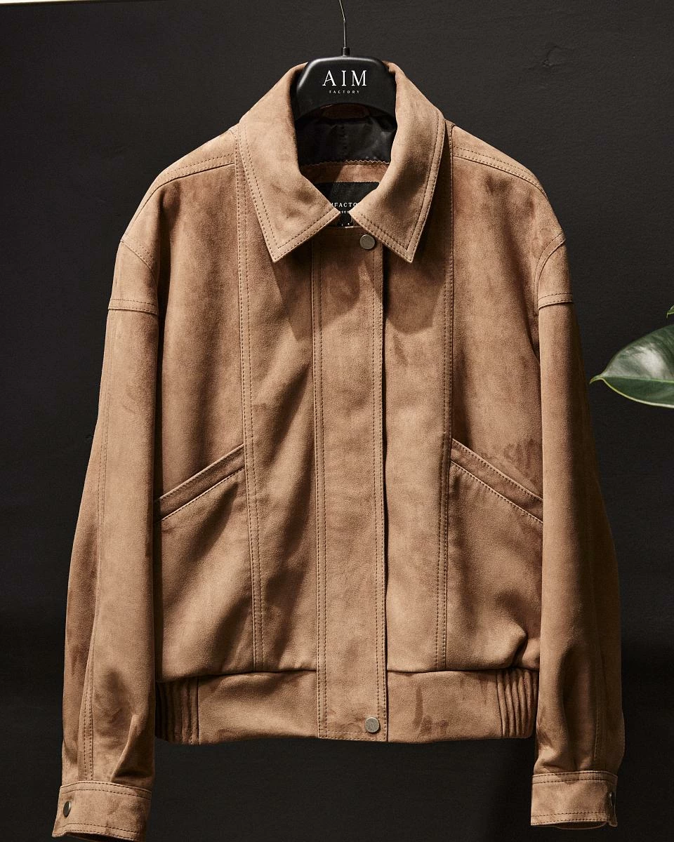 Бомбер в замше Крем-брюле - 2