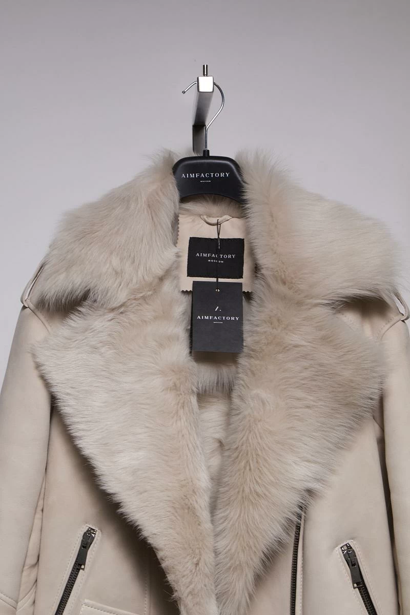 Дубленка удлинённая Oversize Ivory - 7