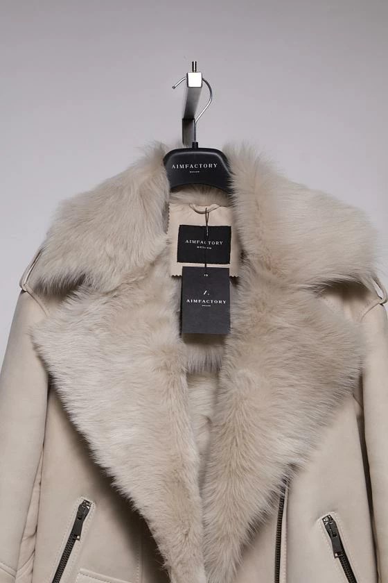 Дубленка удлинённая Oversize Ivory