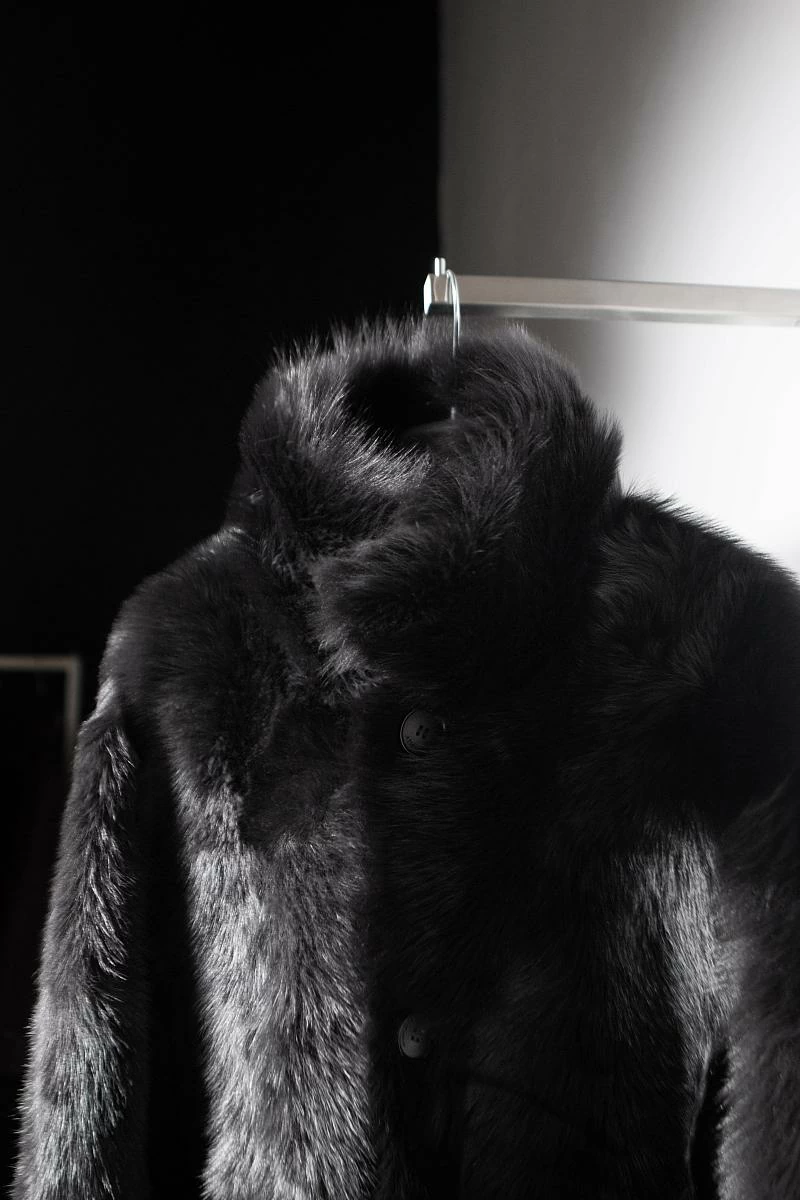 Шуба двусторонняя Oversize Горький шоколад - 6