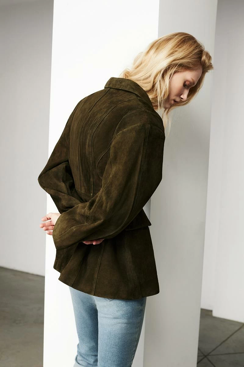Жакет в замше Оливковый - 5
