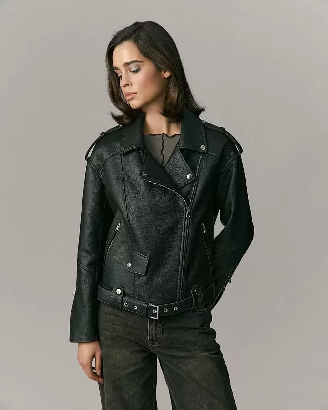 Косуха Oversized Texture Чёрный