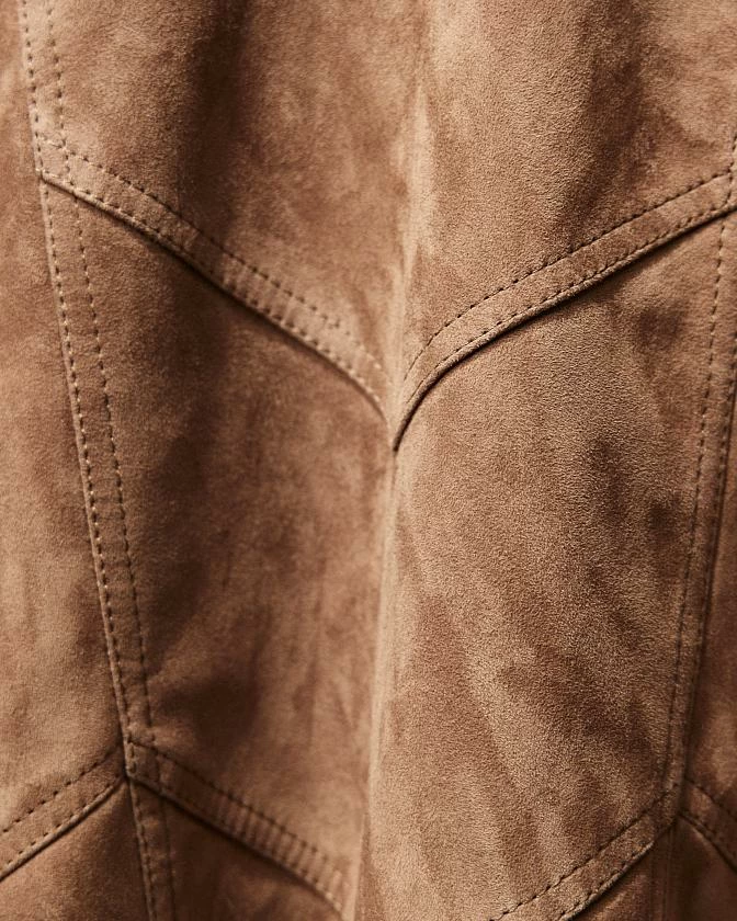 Бомбер в замше Бежевый