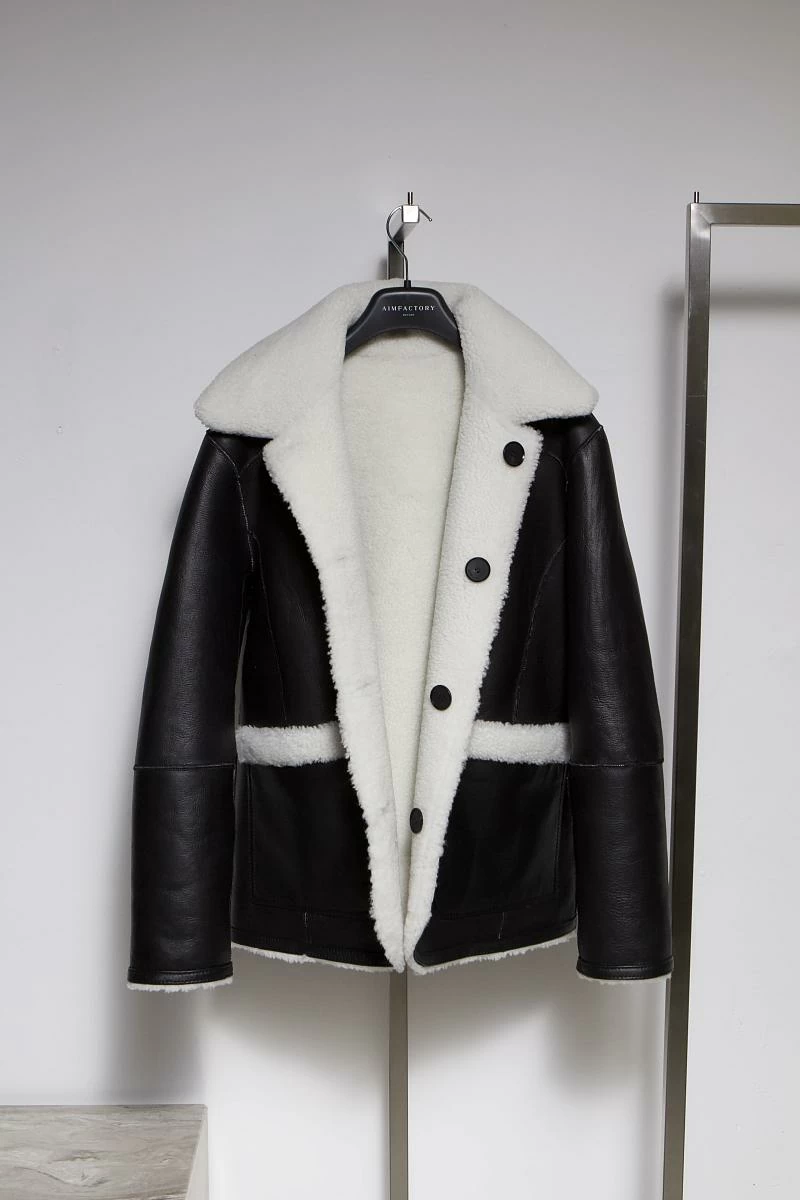Шуба двусторонняя Oversize Черный с белым - 4
