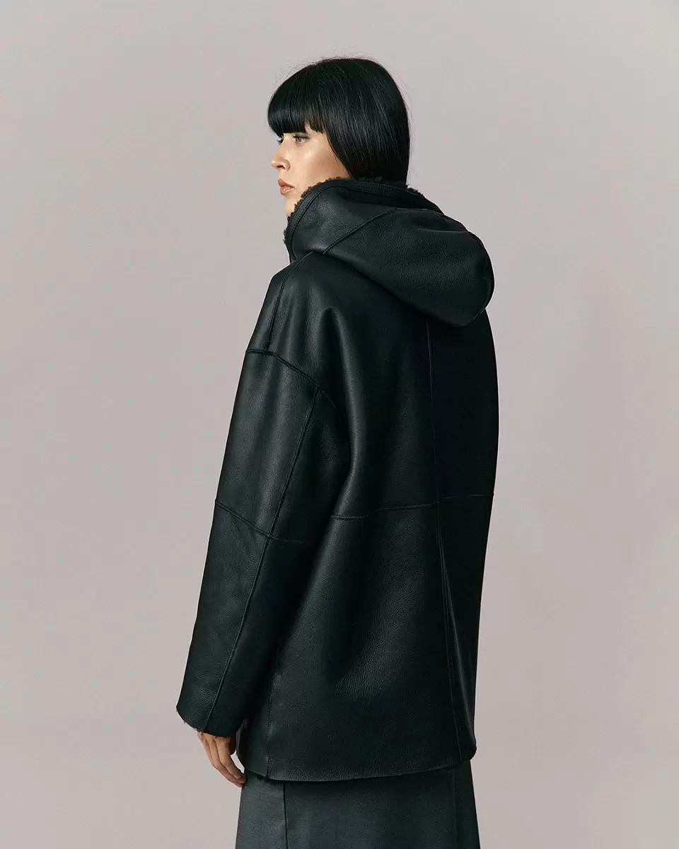 Дубленка двусторонняя Hoodie Чёрный - 9