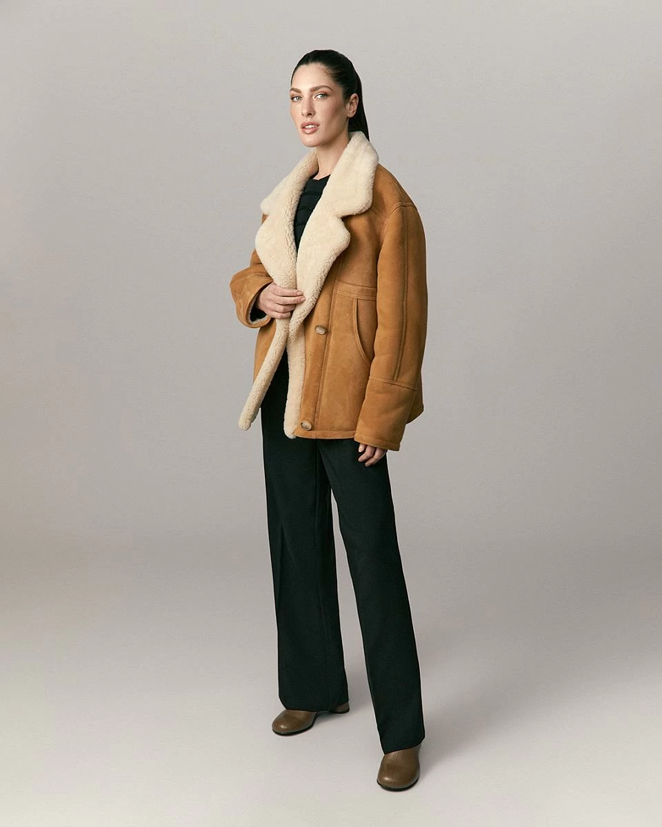 Дубленка Boho в замше Camel - 4