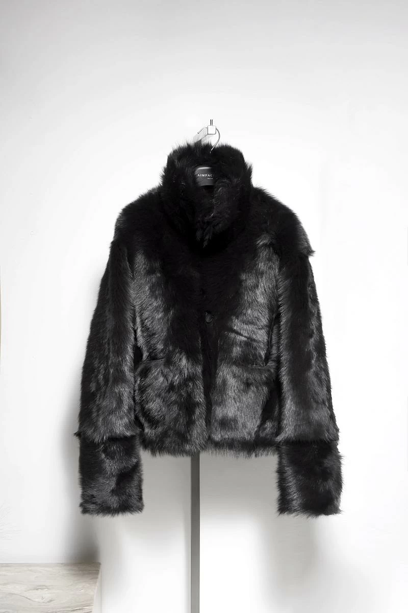 Шуба двусторонняя Oversize Горький шоколад - 5