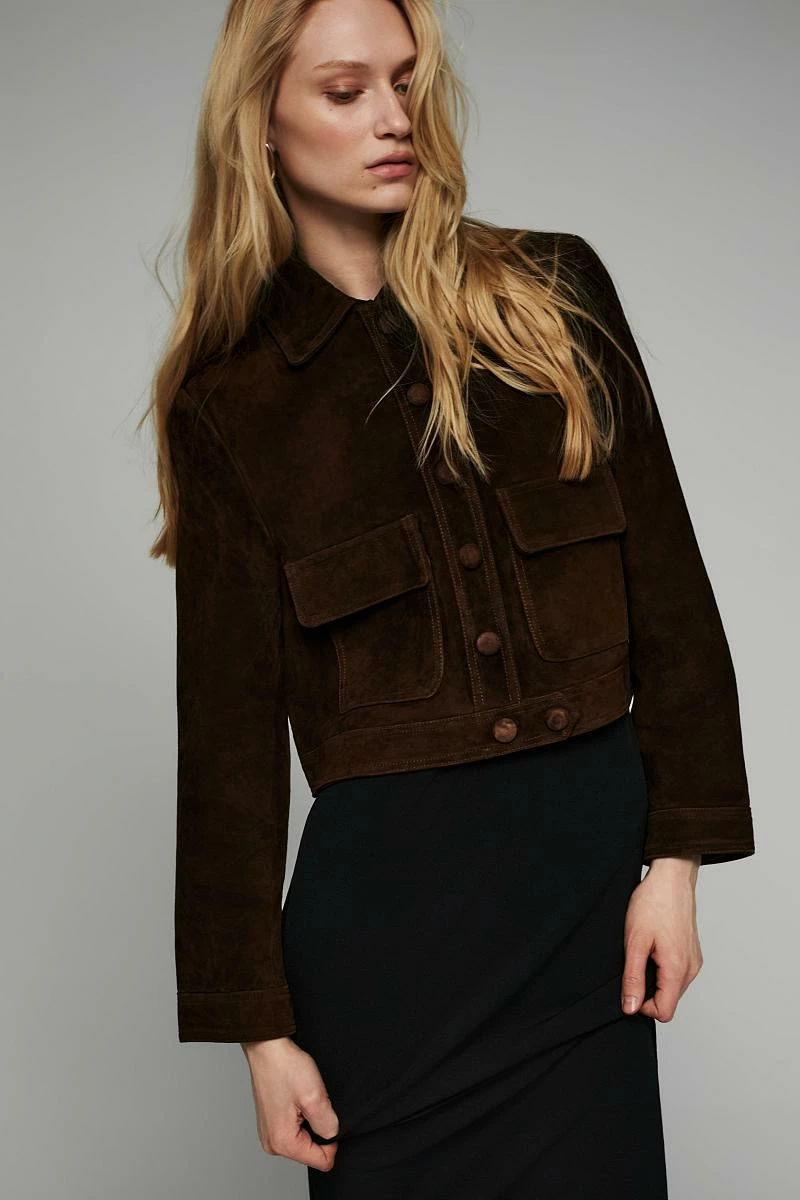 Жакет в замше Коньяк - 2