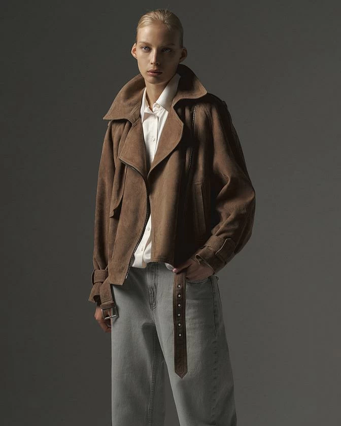 Косуха Oversize замша Бежевый графит