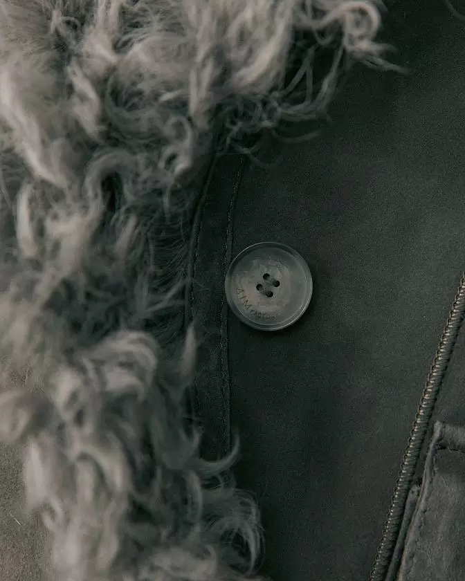 Шуба двусторонняя укороченная Oversize Silver Grey