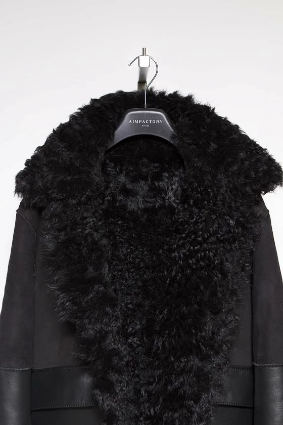 Шуба двусторонняя Oversize Черный