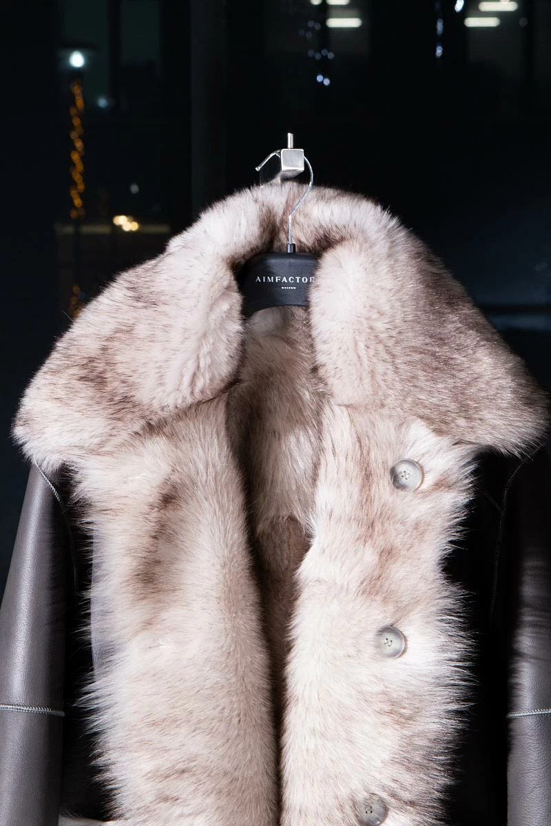 Шуба двусторонняя Oversize Melange - 1