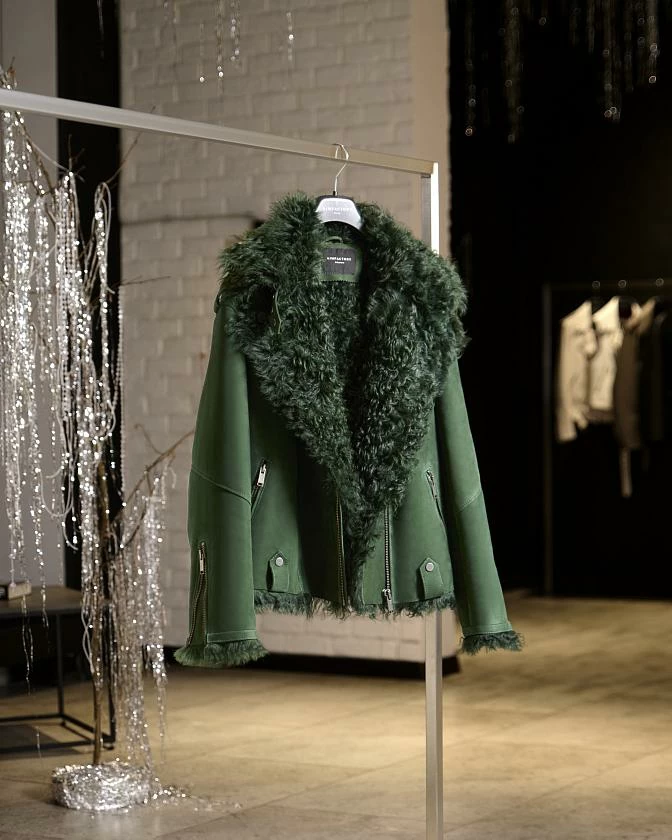 Дубленка Oversize Малахит