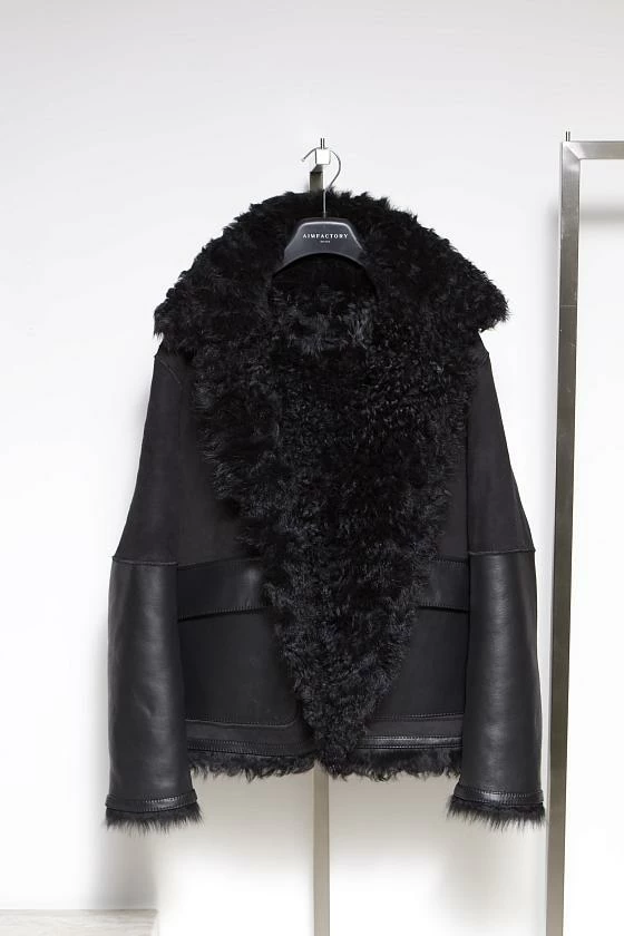 Шуба двусторонняя Oversize Черный