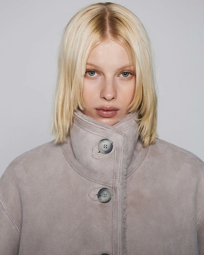 Шуба двусторонняя Oversize Опал