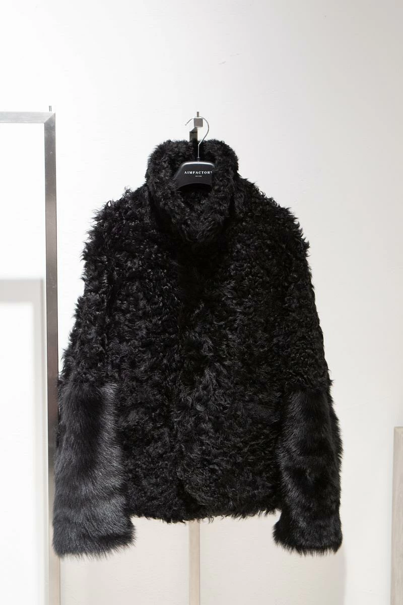 Шуба двусторонняя Oversize Черный - 1
