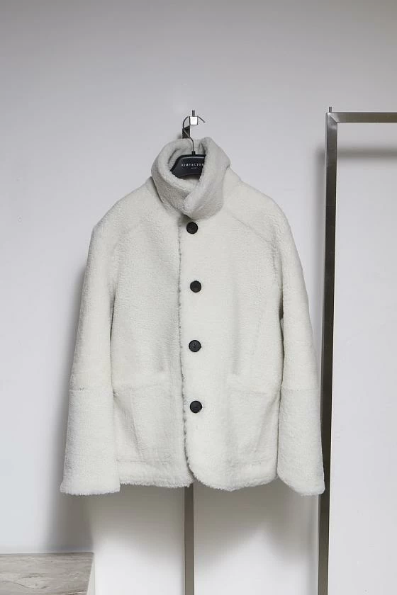 Шуба двусторонняя Oversize Черный с белым 