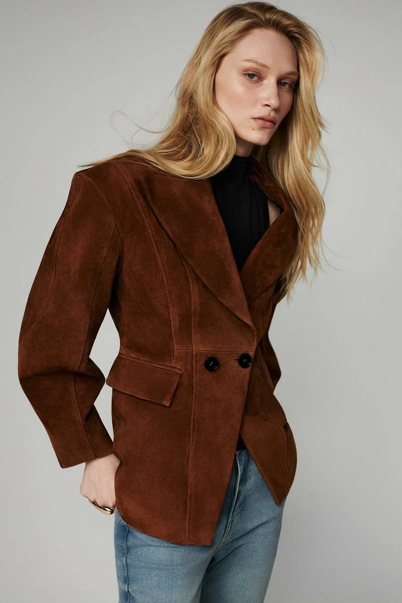 Жакет в замше Песочный - 2