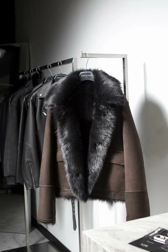 Шуба двусторонняя Oversize Горький шоколад