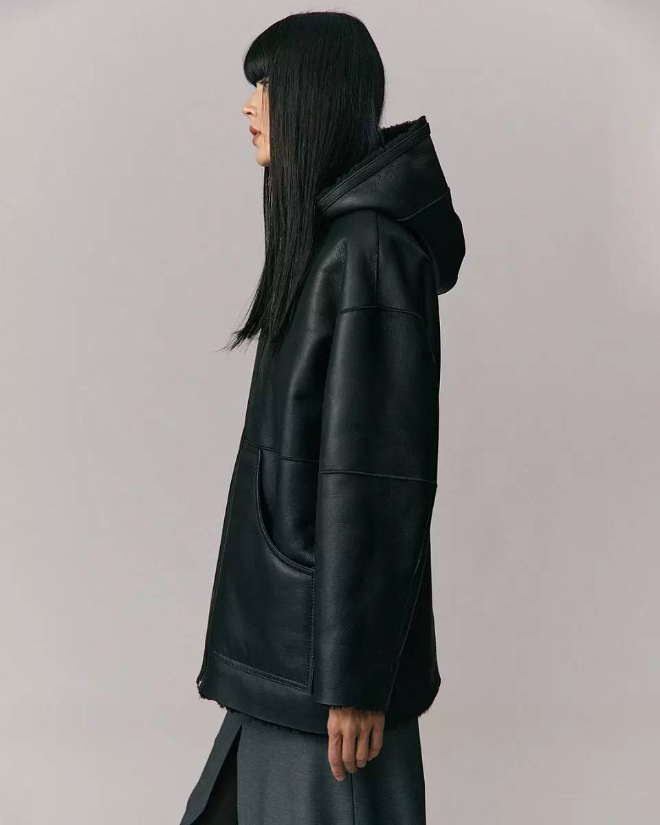Дубленка двусторонняя Hoodie Чёрный - 8