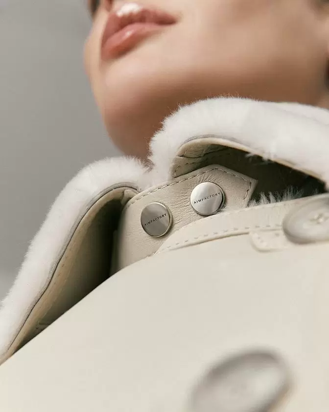 Дубленка-пальто Classic Слоновая кость